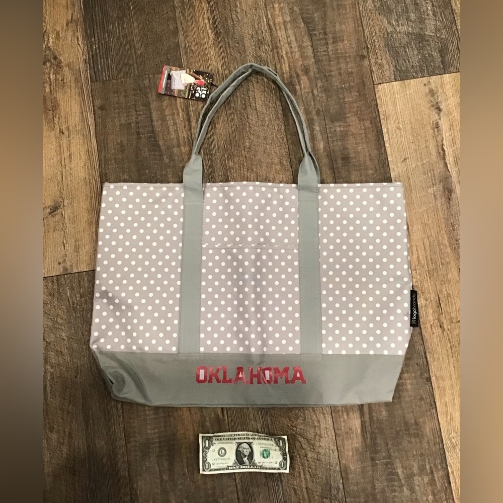 🔴OKLAHOMA SOONERS 🔴Polka Dot Logo Brands Tote